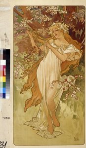 Le printemps. Oeuvre de Alfons Maria Mucha