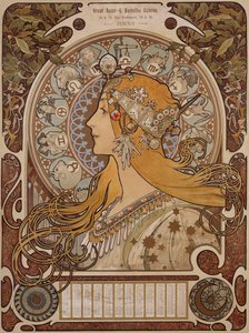 Zodiaque, Grand Bazar & Nouvelles Galeries, Tours - Alphonse Mucha