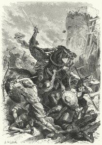 Le comte Odo défendant Paris contre les Normands, 886 - Alphonse Marie de (after) Neuville