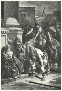 La mort du consul romain Marcus Papirius lors du sac gaulois de Rome, 387 av. J.-C. - Alphonse Marie de (after) Neuville