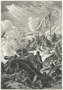 La défense des hauteurs de Bunker Hill contre les Britanniques - Alphonse Marie de (after) Neuville