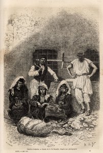 Travailleurs bulgares, près de Sofia, gravure d
