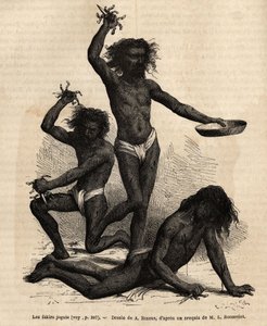 Joguis fakirs, à la foire de Bhopal, sont des mendiants religieux qui, presque nus et leurs cheveux épars, se promènent en criant et en exécutant une sorte de danse macabre, brandissant de longues dagues acérées ornées de chaînettes en acier, qu