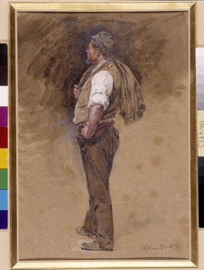 Fermier avec la veste sur la tête - Alphonse Moutte
