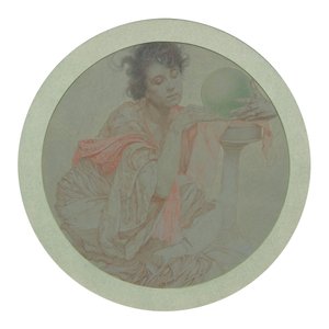 Voyante avec boule de cristal - Alphonse Mucha