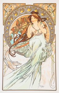 La Musica de la série Les Arts, 1898 - Alphonse Mucha