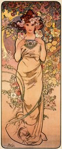 Rose, de la série Les Quatre Fleurs, 1897 - Alphonse Mucha