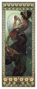 Étoiles : La Lune - Alphonse Mucha