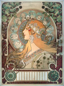 Calendrier des signes du zodiaque - Alphonse Mucha