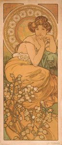 Topaze De la série Les Gemmes - Alphonse Mucha