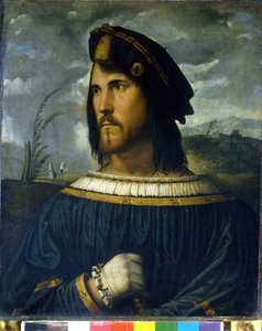 Cesare Borgia (1475 à 1507). Peinture par Altobello Melone 16ème siècle. Accademia Carrara. Bergame - Altobello Melone