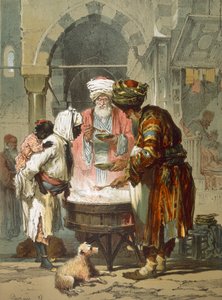 Femme à une fontaine de rue Sebil