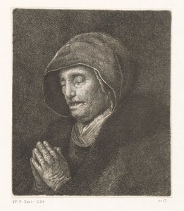 Vieille femme priant (la mère de Rembrandt) - Amalie Baader