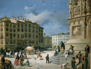 Amanzia Guerillot Inganni, Piazza del Duomo, 1850 - Amanzia Guérillot