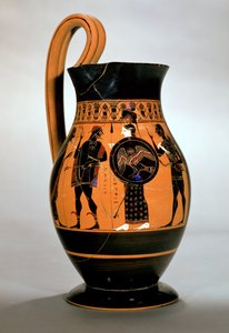 Olpe à figures noires attiques représentant Athéna confrontant Poséidon, VIe siècle av. J.-C.