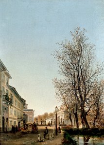 Vue de la zone de Porta Venezia, Milan (peinture, vers 1850) - Ambrogio Fermini