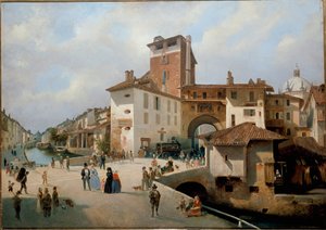 Vue de la porte Ticinese, Milan - Ambrogio Fermini