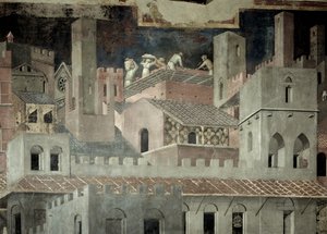 Effets du bon gouvernement dans la ville (détail) - Ambrogio Lorenzetti
