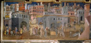 Les effets du bon et du mauvais gouvernement à la ville et à la campagne (détail) - Ambrogio Lorenzetti