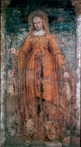 Sainte Catherine de Sienne. Fresque par Ambrogio da Fossano dit Bergognone (1460-1523). Dim. 170x77 cm Milan, Pinacothèque de Brera - Ambrogio da Fossano (c.1460 1523) (attr.to)