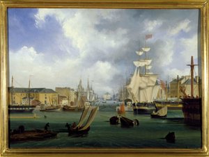 Le port du Havre, le Grand bassin, par Louis Garneray, sd. vers 1820 - Ambroise Louis Garneray