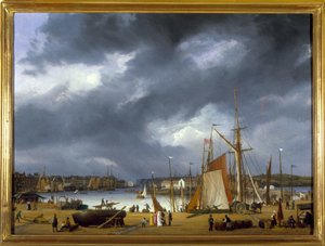 Le port de Dieppe par Louis Garneray, vers 1820 - Ambroise Louis Garneray