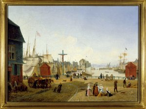 Le port de Honfleur par Louis Garneray, vers 1820 - Ambroise Louis Garneray