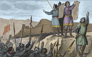 Charles II (823-877) le Chauve et son frère Louis le Germanique font un traité à Strasbourg en 842 - Serments de Strasbourg prononcés par Charles II le Chauve (823-877), Roi de France et Empereur d