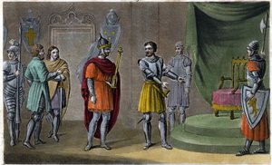 Chilpéric II (670 - 721) fut placé sur le trône par Rainfroi en 715. Dessiné et gravé par Ambroise Tardieu en 1825 - Ambroise Tardieu