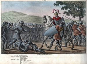 Eudes (Odon) (860 - 898), dynastie carolingienne, a mené la bataille contre les Normands et a défendu victorieusement Paris (885 - 887) - Dessiné et gravé par Ambroise Tardieu en 1825. - Ambroise Tardieu