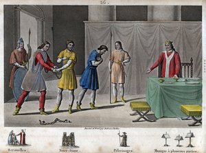 Robert II, le Pieux (970 - 1031) libère des conspirateurs - Robert II dit « Le Pieux » (972-1031), dynastie capétienne. Sachant que deux conspirateurs avaient été condamnés à mort, il les fit communier, les traita magnifiquement et les rendit à la liberté. - Ambroise Tardieu