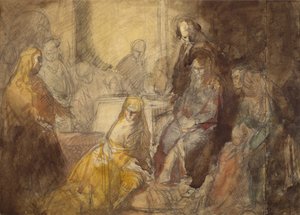 Marie-Madeleine oint les pieds du Christ - Ambrose McEvoy