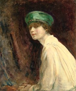 Le Chapeau Vert, portrait de Mme Claude Johnson, 1918