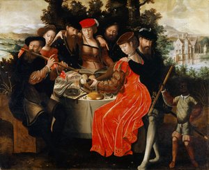 Compagnie musicale en plein air, vers 1540-50 - Ambrosius Benson