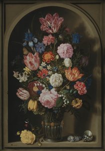 Bouquet de fleurs dans une niche en pierre - Ambrosius the Elder Bosschaert
