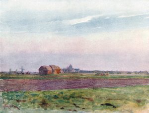 La plaine flamande (lithographie couleur) - Amedee (after) Forestier
