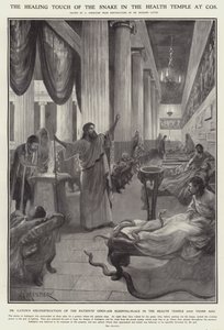 Le toucher guérisseur du serpent dans le temple de la santé à Cos - Amedee (after) Forestier