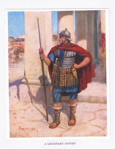 Un sentinelle légionnaire, illustration de The Roman Soldier, 1928