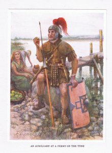 Un auxiliaire à un ferry sur le Tyne, illustration de The Roman Soldier, 1928