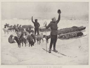 Le Dr Nansen et le lieutenant Johansen quittant le Fram, Adieu, encore une fois!