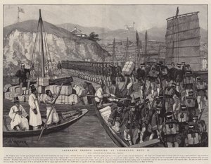Troupes japonaises débarquant à Chemulpo, 9 septembre