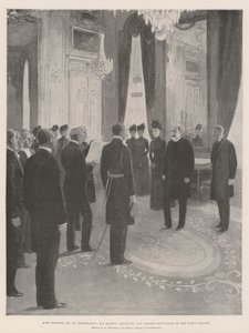 Le roi Édouard VII à Copenhague, Sa Majesté recevant la députation danoise dans le palais du roi