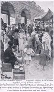 Scène de marché romain, Londres, illustration de 
