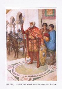 Stiliko, un vandale, Le Magister Utriusque Militae romain, illustration de The Roman Soldier, 1928 - Amedee Forestier