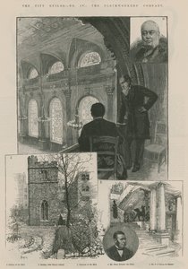 Les guildes de la ville : La compagnie des drapiers (gravure) - Amedee Forestier