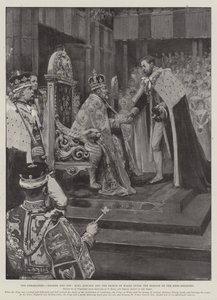 Le couronnement, père et fils, le roi Edward et le prince de Galles après l
