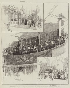 La Reine au Royal Albert Hall, Kensington, à la représentation de l
