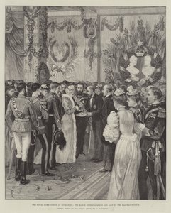 Le retour royal à Bucarest, le maire offrant du pain et du sel à la gare - Amedee Forestier