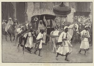 Le Sultan du Maroc dans son nouveau cab - Amedee Forestier