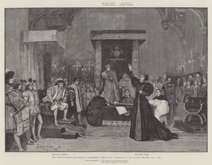 Le Procès de la Reine Katharine dans Henry VIII de Shakespeare, produit au Lyceum Theatre, 5 janvier 1892 - Amedee Forestier